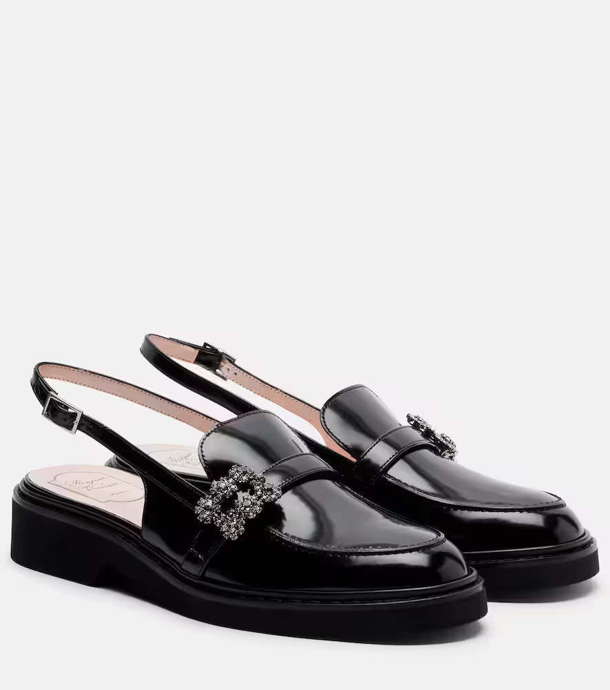 Roger Vivier Viv' Rangers leather slingback loafers | Mytheresa (US/CA)