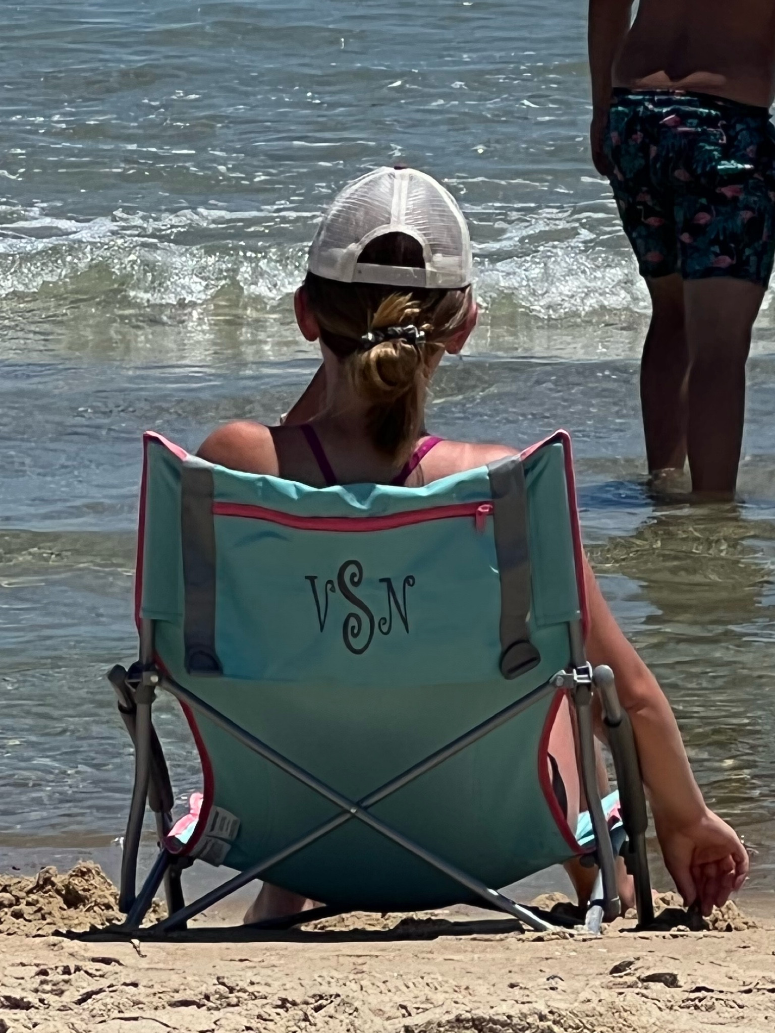 Monogrammed Beach Chair with Pocket - Marleylilly