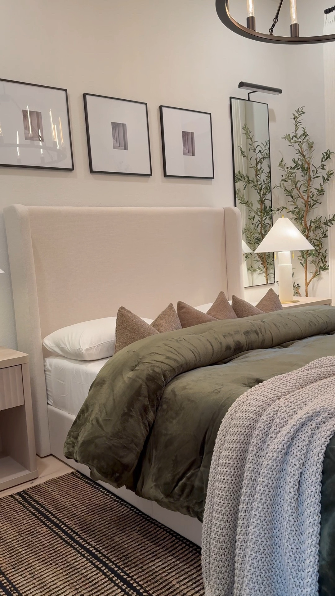 ✨ Here’s another curation of our guest room, with all the details you’ve been asking for!

The rug is an 8x10, and the bed is a queen—this time I went with queen-sized bedding since the frame sits lower than our previous canopy. I kept the mattress at a max of 12 inches to preserve the headboard’s proportions without it feeling overtaken.

The chandelier comes with bulbs, but I swapped them for T300 long lights to give a more elevated look. The frames are spaced 4.5 inches apart for balance.

✨ Want these pieces? I’ve linked the exact items for easy shopping!#LTKStyleTip

#LTKSaleAlert #LTKHome