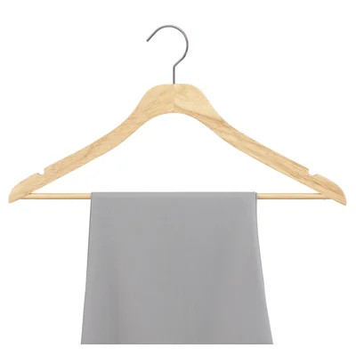 Premium Slim Wood Suit Hangers - 360-Degree Rotatable Hook - Shoulder Grooves - Natural | Wayfair North America