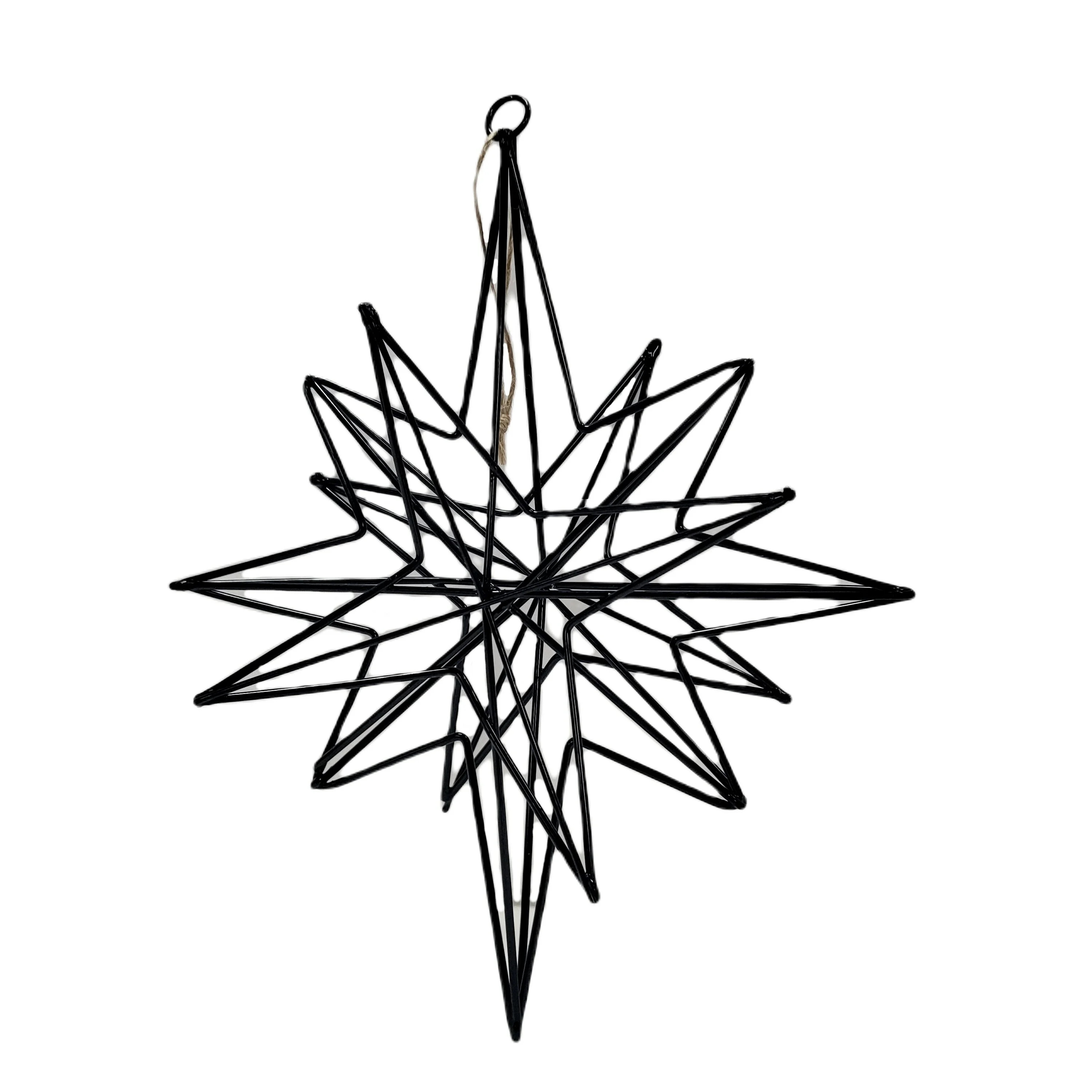 Black Metal Polar Star Christmas Hanging Ornament, 7 in, by Holiday Time - Walmart.com | Walmart (US)