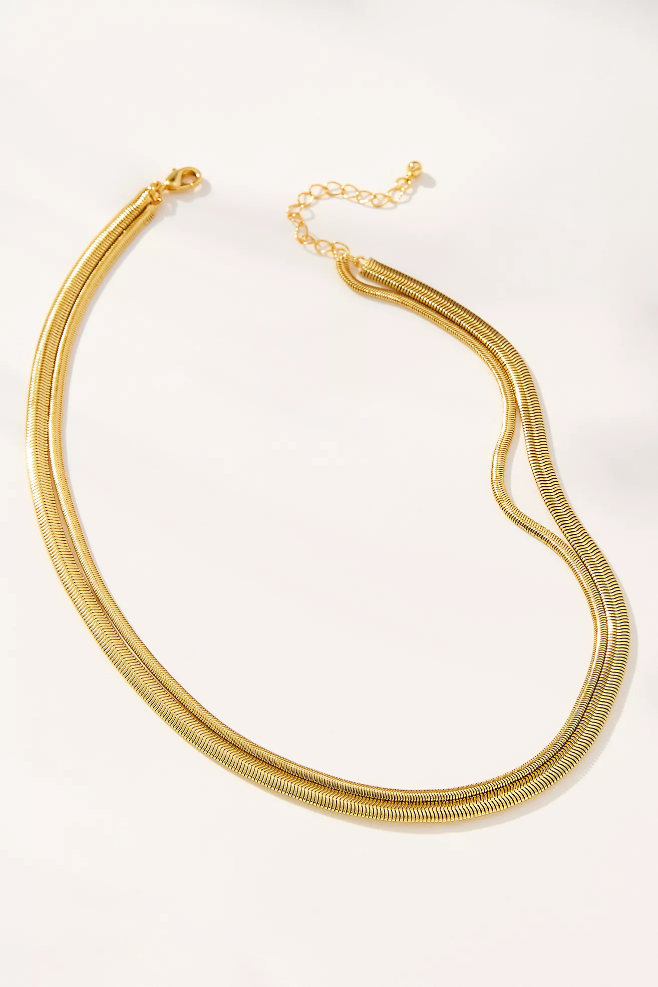 Uncommon James Layered Flat Snake Chain Necklace | Anthropologie (US)