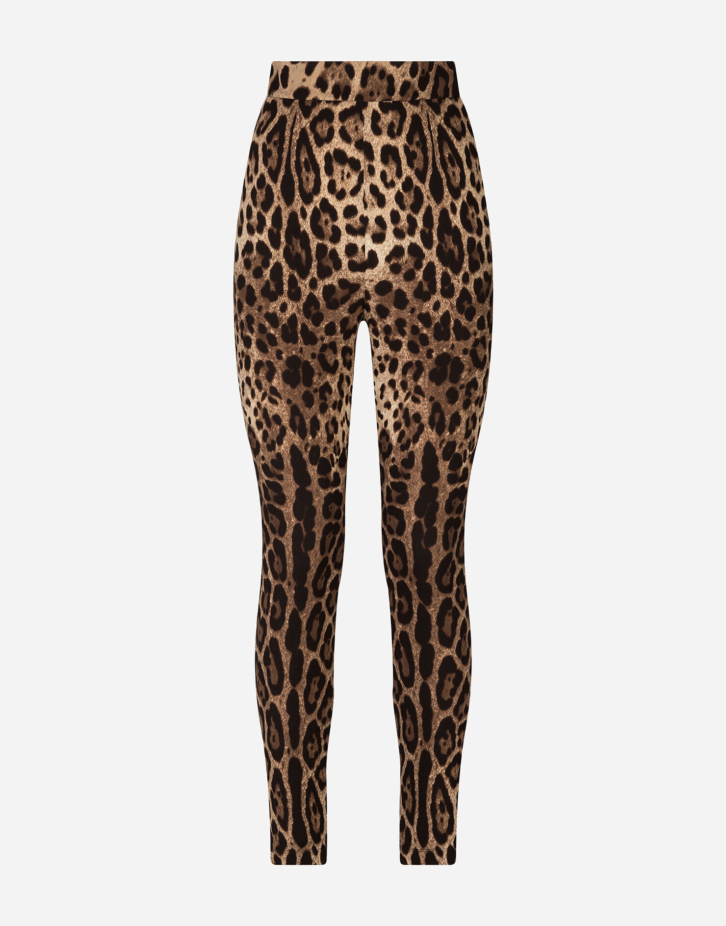 Leggings in charmeuse with leopard print | Dolce & Gabbana US