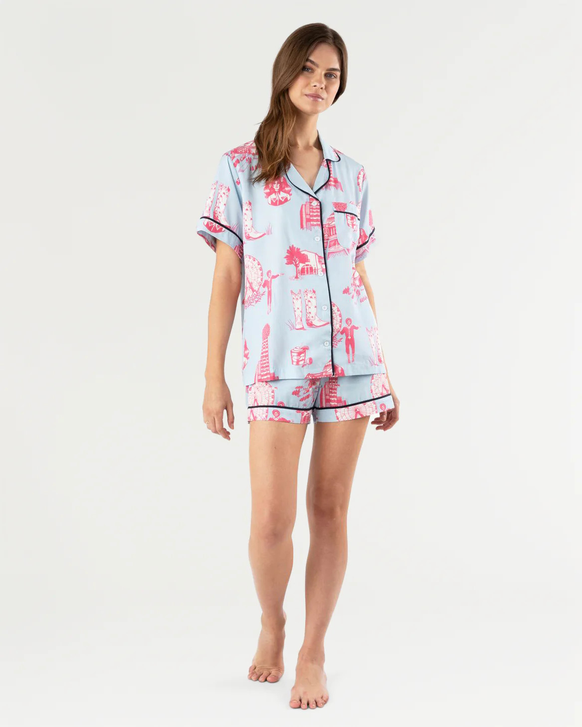 Dallas Toile Pajama Shorts Set | Colorful Prints, Wallpaper, Pajamas, Home Decor, & More | Katie Kime Inc