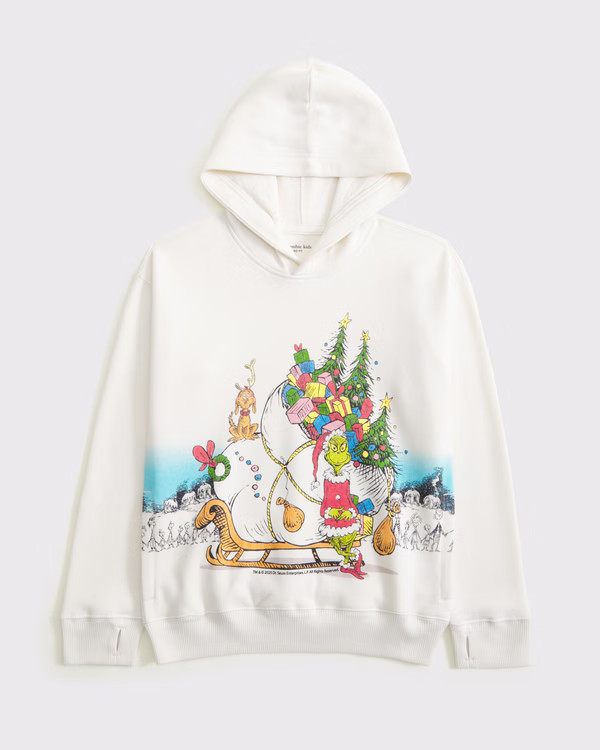 boys the grinch graphic popover hoodie | boys tops | Abercrombie.com | Abercrombie & Fitch (US)