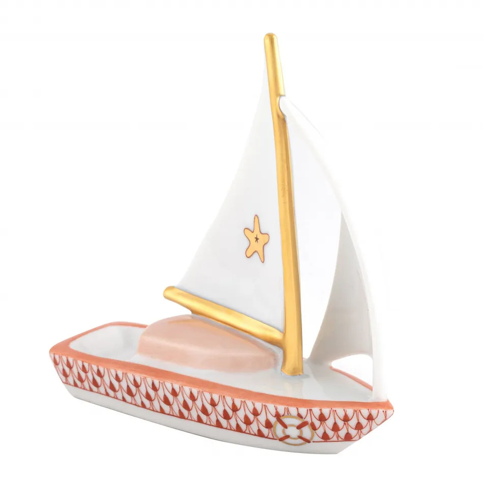 Sailboat At Sea Rust 1.5 in L X 4 in W X 4.25 in H | Gracious Style