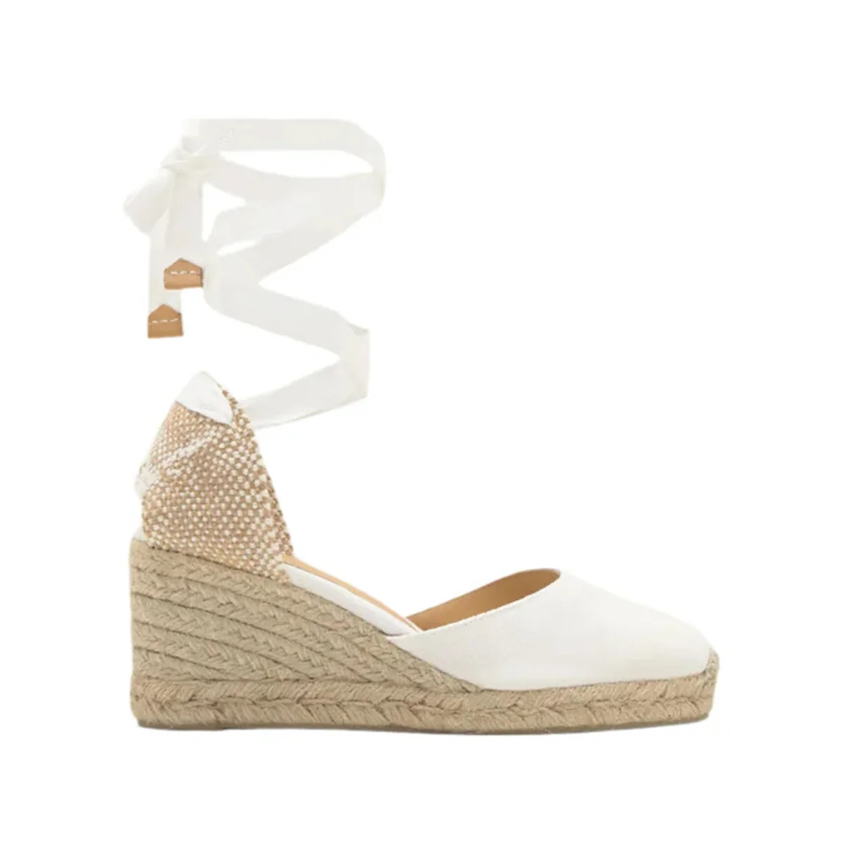 Carina 6 Espadrille in White Cotton | Over The Moon