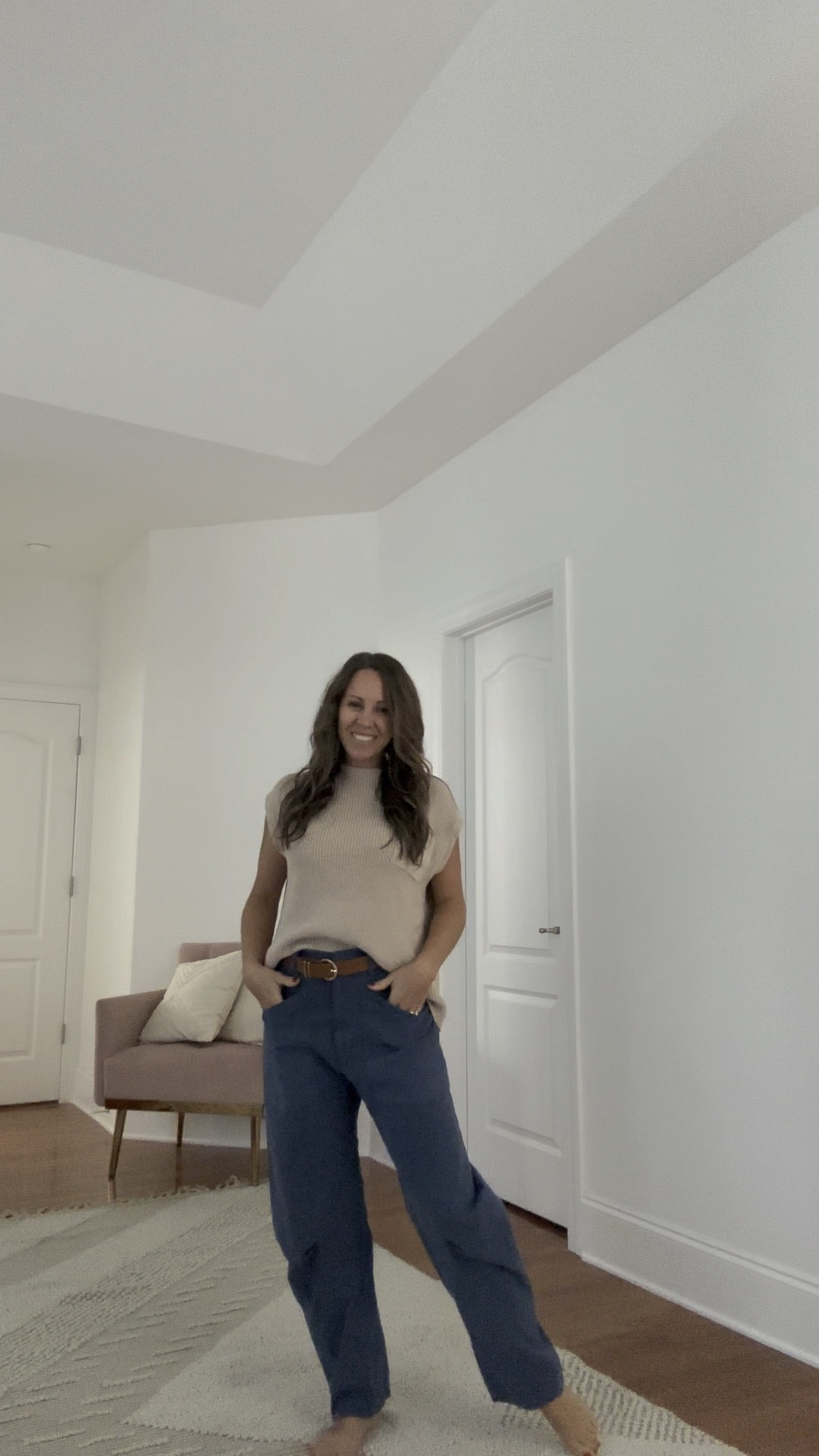 What to wear when it’s not fall weather in fall 🤣 

Nikki Lotan pants (seriously so comfy)! Wearing size 00 in these. Size small in amazon belt and sweater 

#LTKfindsunder50 #LTKSeasonal #LTKstyletip