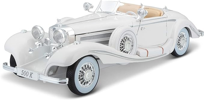 Maisto Plastic 1:18 Scale 1936 M-B 500 K Type Specialroadster Diecast Vehicle , White | Amazon (US)