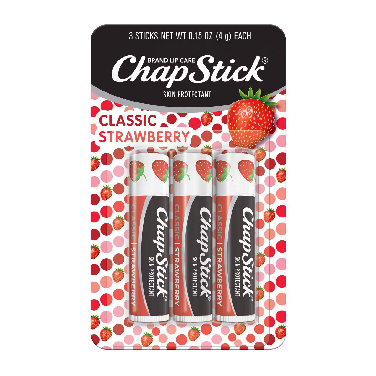 Chapstick Classic Lip Balm - Strawberry - 3ct/0.45oz | Target