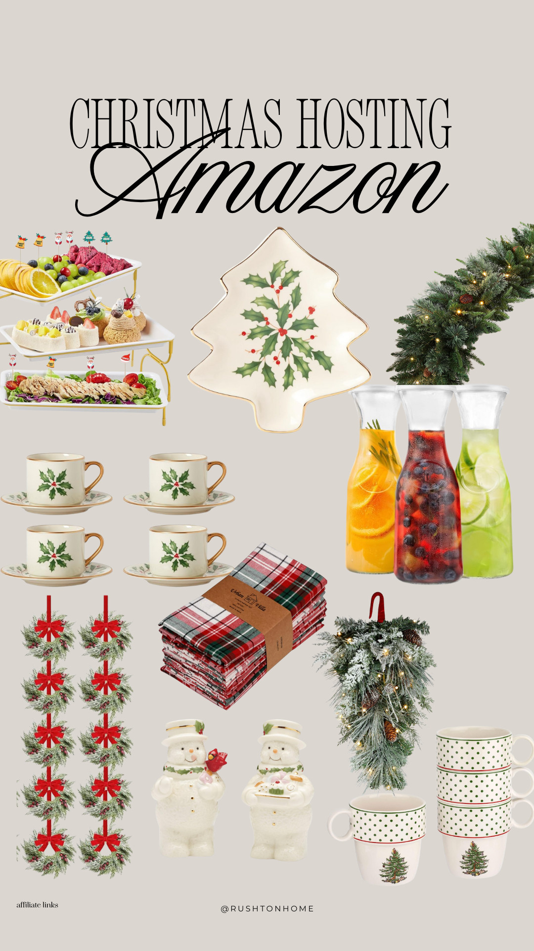 Amazon holiday hosting decor, christmas entertaining finds, amazon christmas hosting, festive kitchen decor, christmas mugs, christmas dishes, holiday serveware, christmas table setting, holiday party ideas, christmas linens, plaid napkins, christmas garland decor, cozy holiday entertaining, christmas kitchen finds, amazon holiday hosting essentials 

 #LTKHoliday #LTKSeasonal #LTKHome