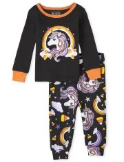 Baby And Toddler Girls Halloween Long Sleeve Unicorn Snug Fit Cotton Pajamas | The Children's Pla... | The Children's Place