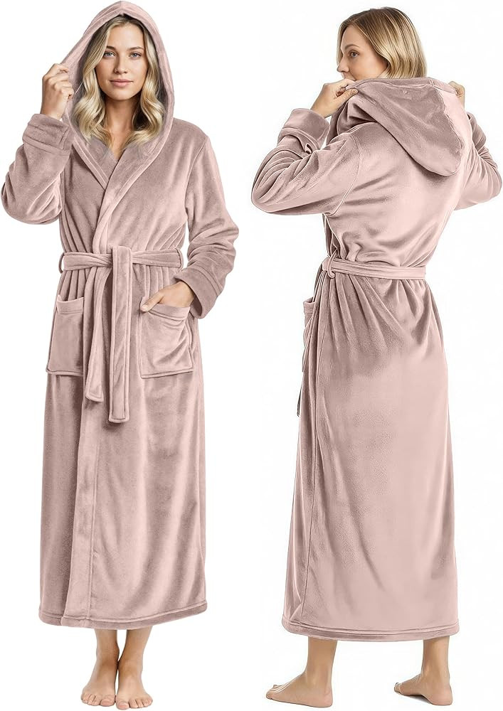 NY Threads Premium Womens Robe with Hood, Plush Fleece Long Bath Robe for Women, Fluffy Soft Wome... | Amazon (US)
