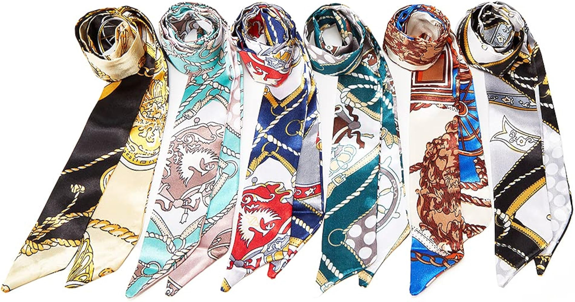 Obosoyo 6pcs Fashion Bag Handbag Handle Ribbon Scarf Neckerchief Scarf Package Band Hair Head Dec... | Amazon (US)