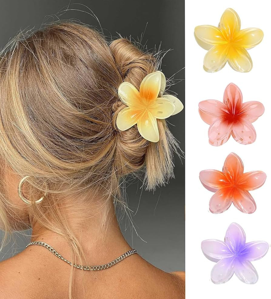 IOSPKKIO® 4 Pcs Flower Hair Clips Strong Hold Large Claw Clips for Thick Hair Non-Slip Hair Clip... | Amazon (UK)