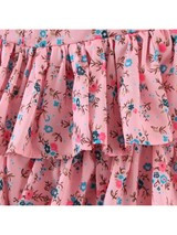 'Harley' Floral Printed Lace-up Layered Mini Dress | Goodnight Macaroon