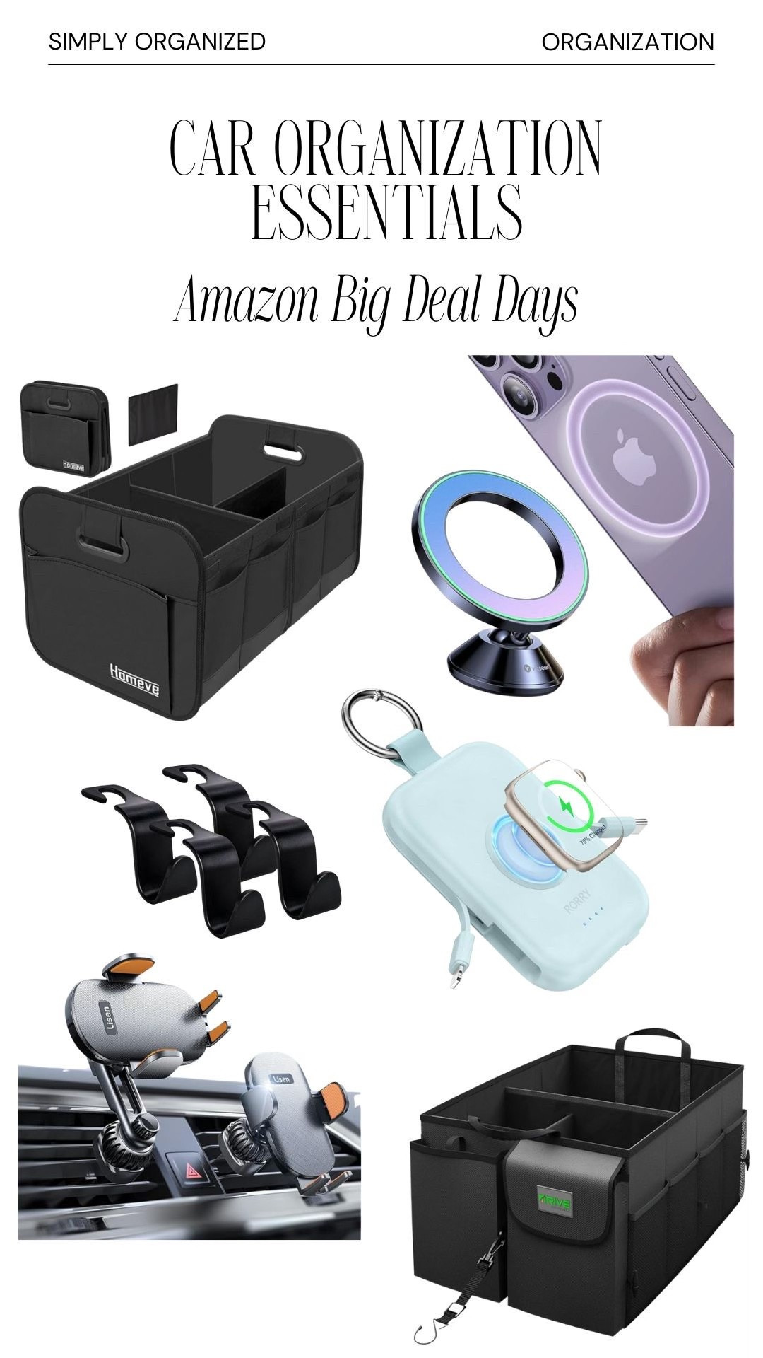 A few of my favorite finds to keep the car organized and clutter-free. From trunk totes to phone mounts and charger packs, these simple solutions make every drive a little easier.

#LTKHome
