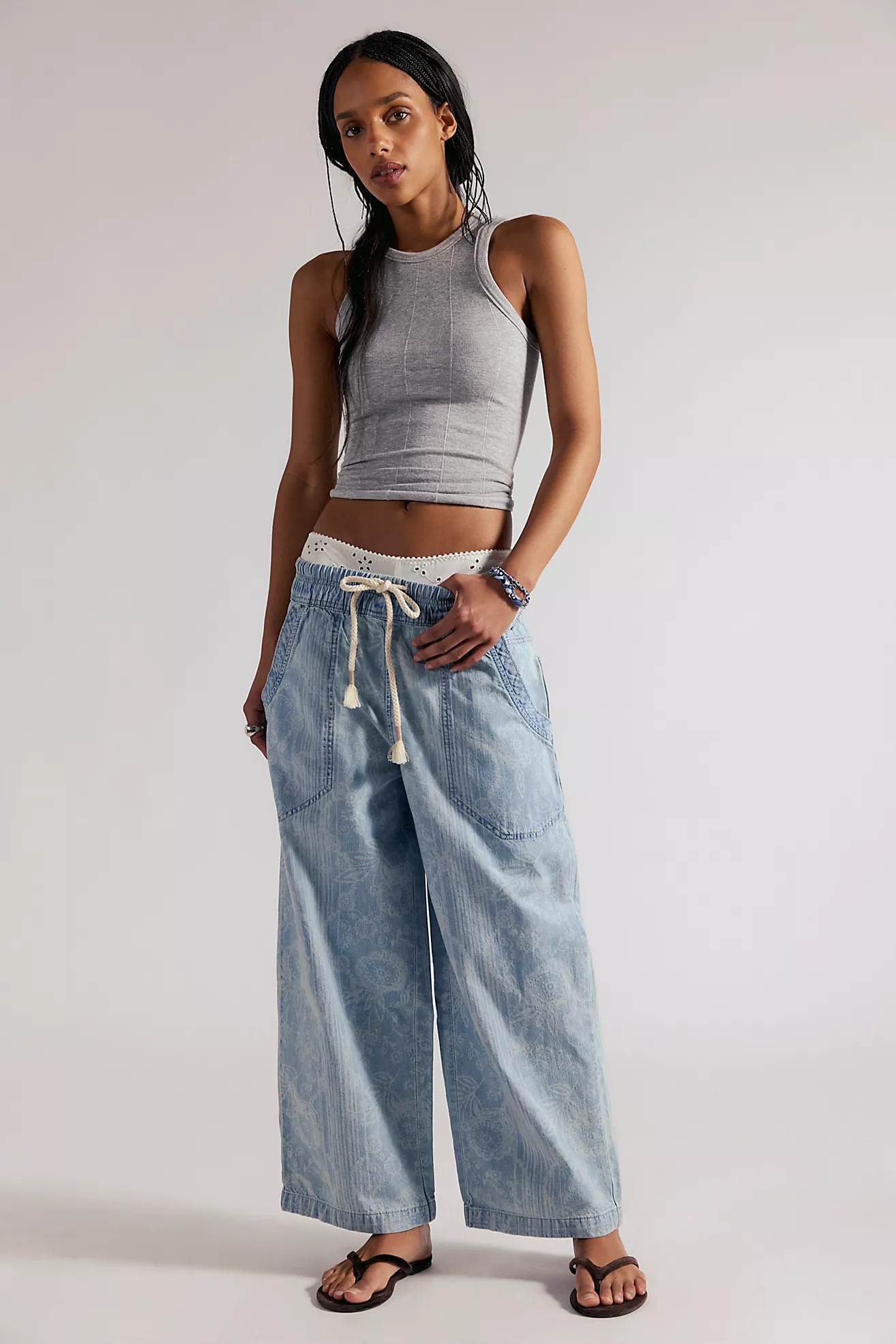 We The Free Easy Peasy Printed Pull-On Jeans | Free People (Global - UK&FR Excluded)
