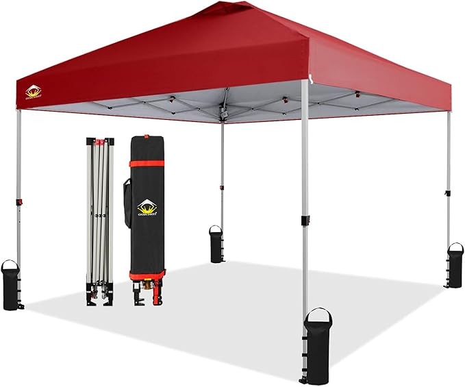 CROWN SHADES 10x10 Pop Up Canopy, Patented Center Lock One Push Tent Canopy, Newly Designed Stora... | Amazon (US)