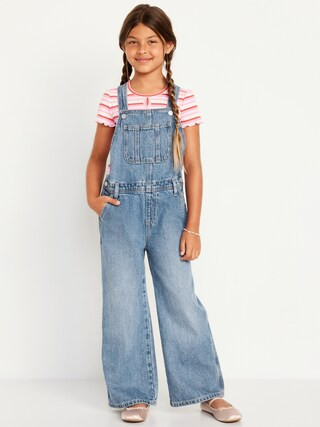 Baggy Wide-Leg Jean Overalls for Girls | Old Navy (US)