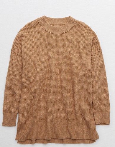 Aerie Waffle Oversized Crew Sweater | American Eagle Outfitters (US & CA)