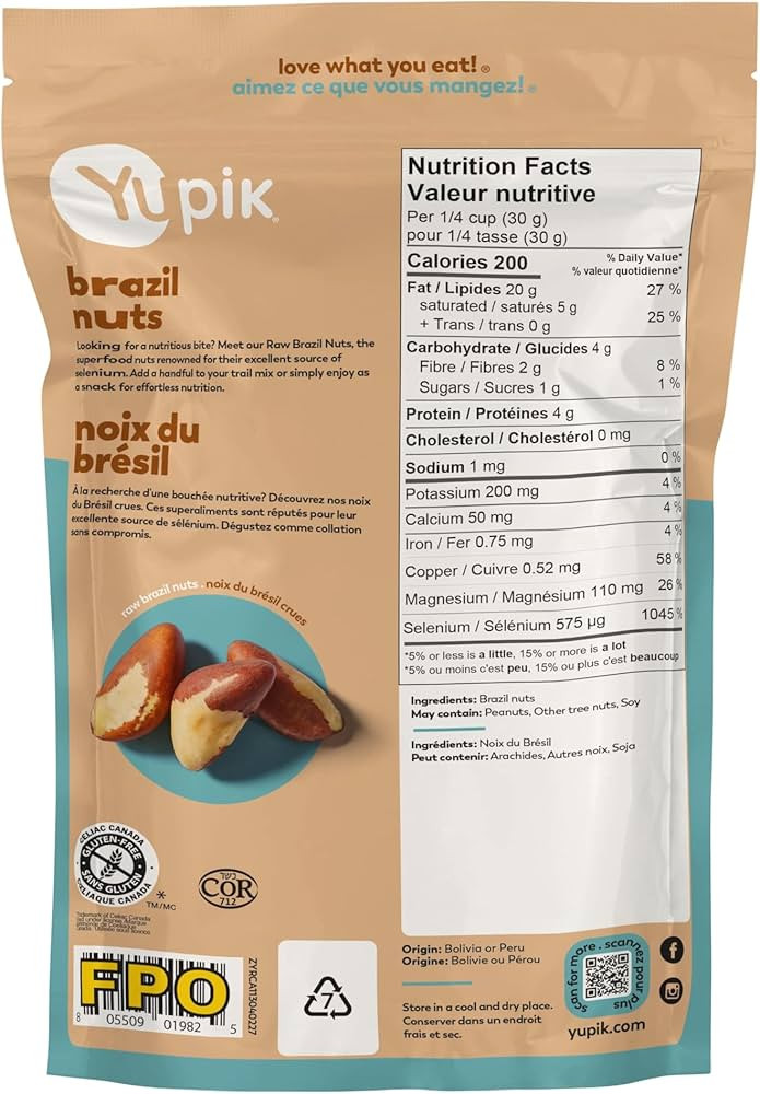 Yupik Raw Brazil Nuts, 227 g, Gluten-Free, Kosher, Shelled, Unsalted, Unroasted, Raw Nuts, Nutrit... | Amazon (CA)