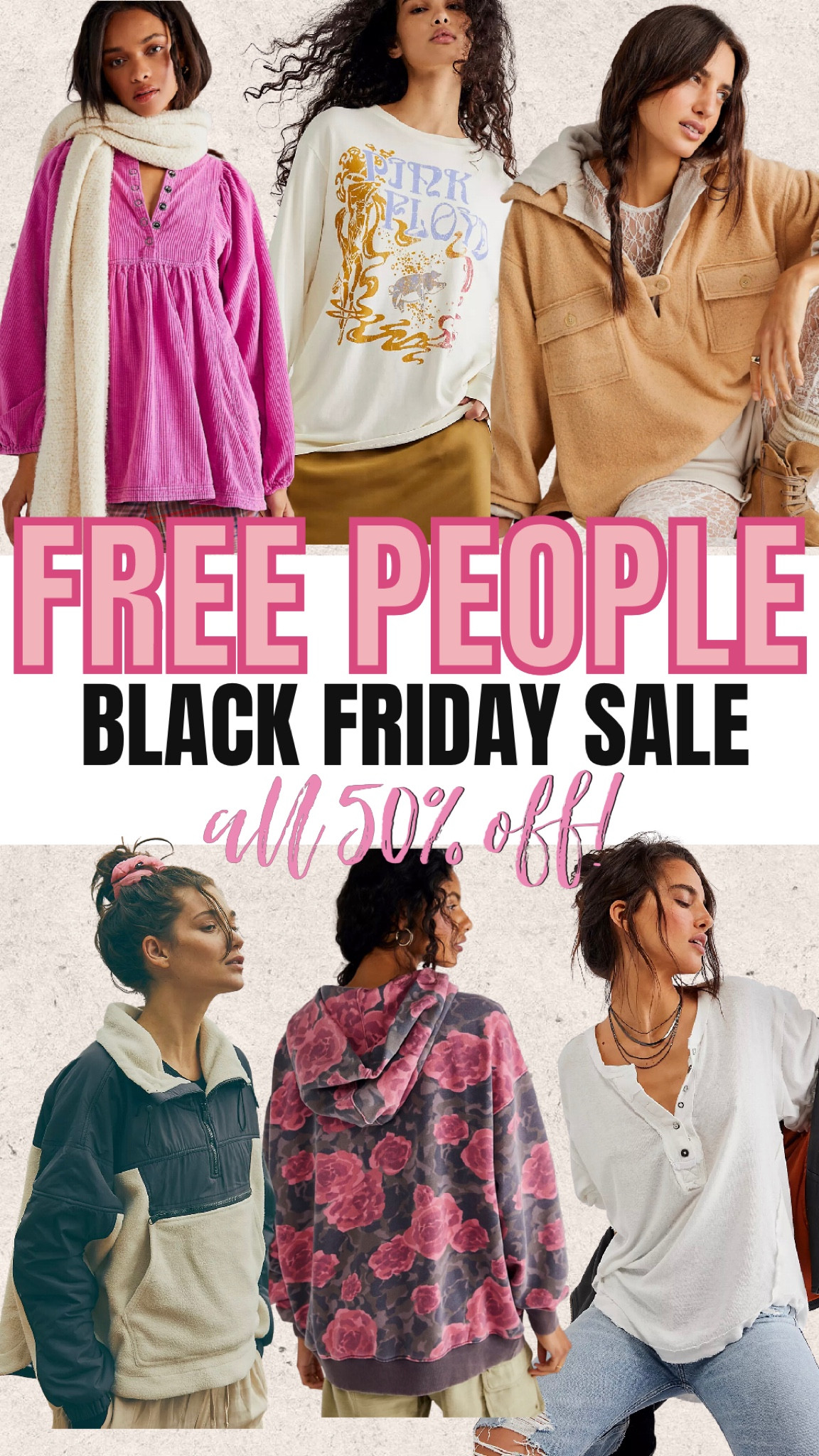 50% off free people 

#LTKunder100 #LTKCyberweek #LTKsalealert