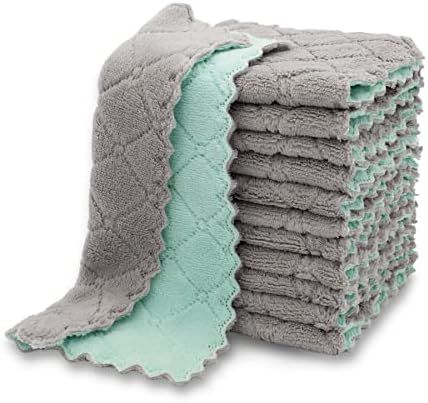 Amazon.com: kimteny 12 Pack Kitchen Cloth Dish Towels, Premium Dishcloths, Super Absorbent Coral ... | Amazon (US)