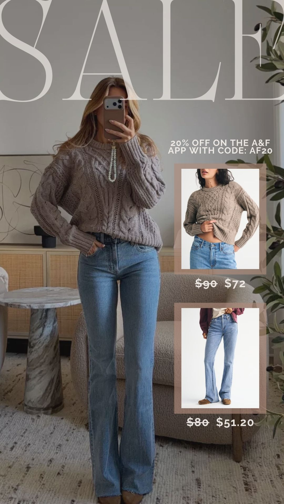 20% off almost everything from abercrombie with code: AF20 when you shop through the app 🤎

sale alert, winter fashion, casual outfit, denim, curve love, sweater, finds under 100, michele jaliene 

 

#LTKootd #LTKSeasonal #LTKSaleAlert