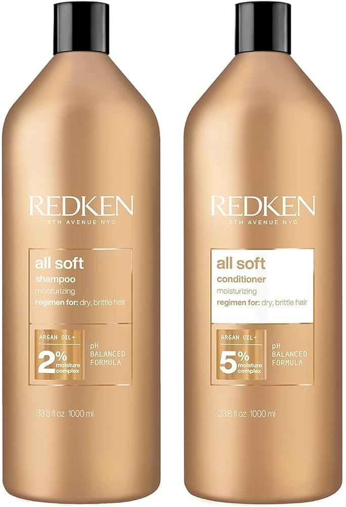 Redken All Soft Shampoo and Conditioner Set - Gently Cleanses and Softens, Moisturizing and Hydra... | Amazon (US)