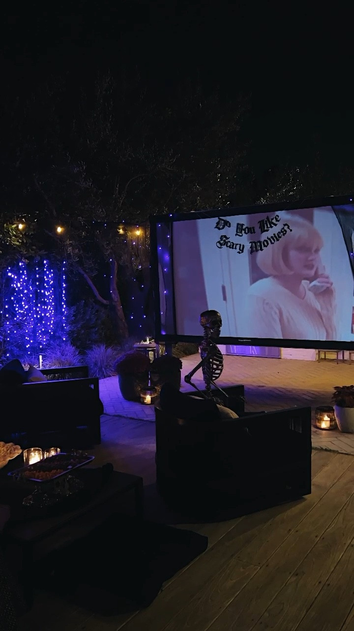 Halloween backyard movie night?! Let’s go! 🍿🎥💀 here’s everything I used 

#LTKFindsUnder100 #LTKVideo #LTKHalloween