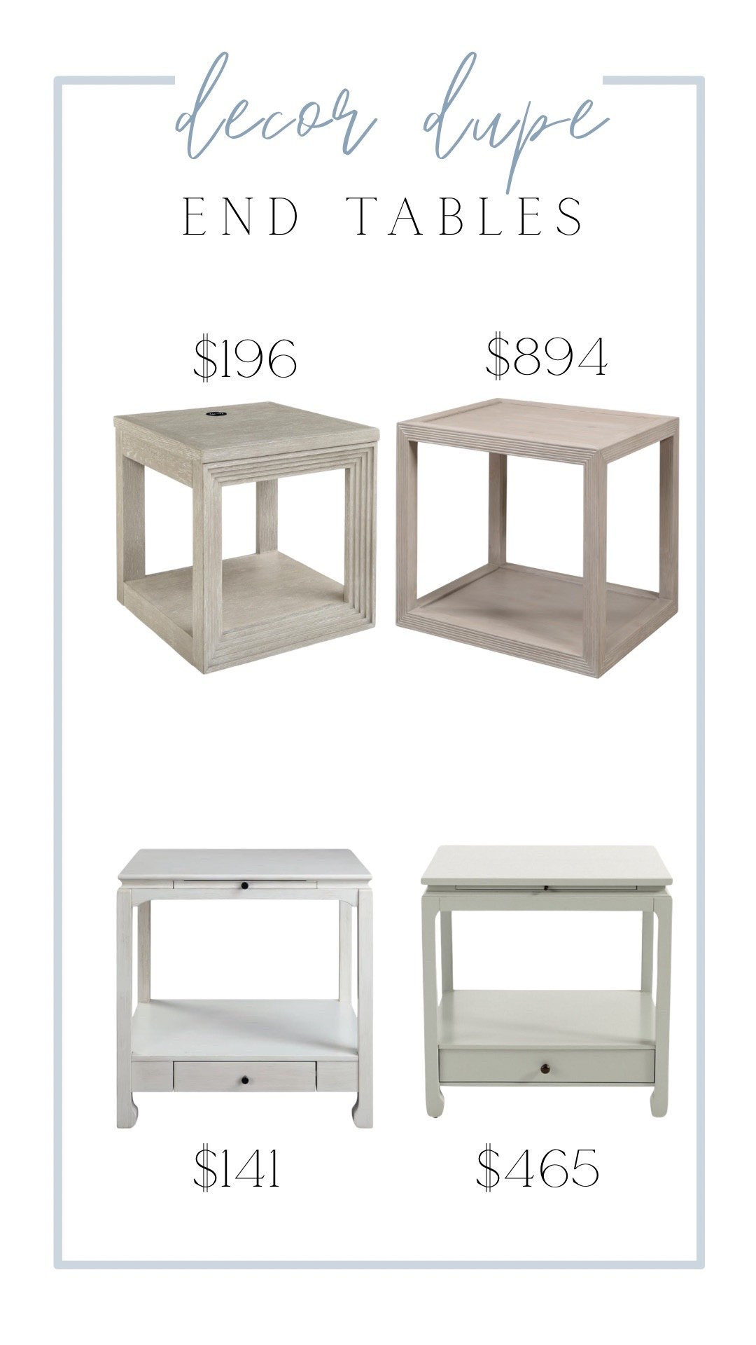 Decor dupes, end table addition! These will work with any decor style 