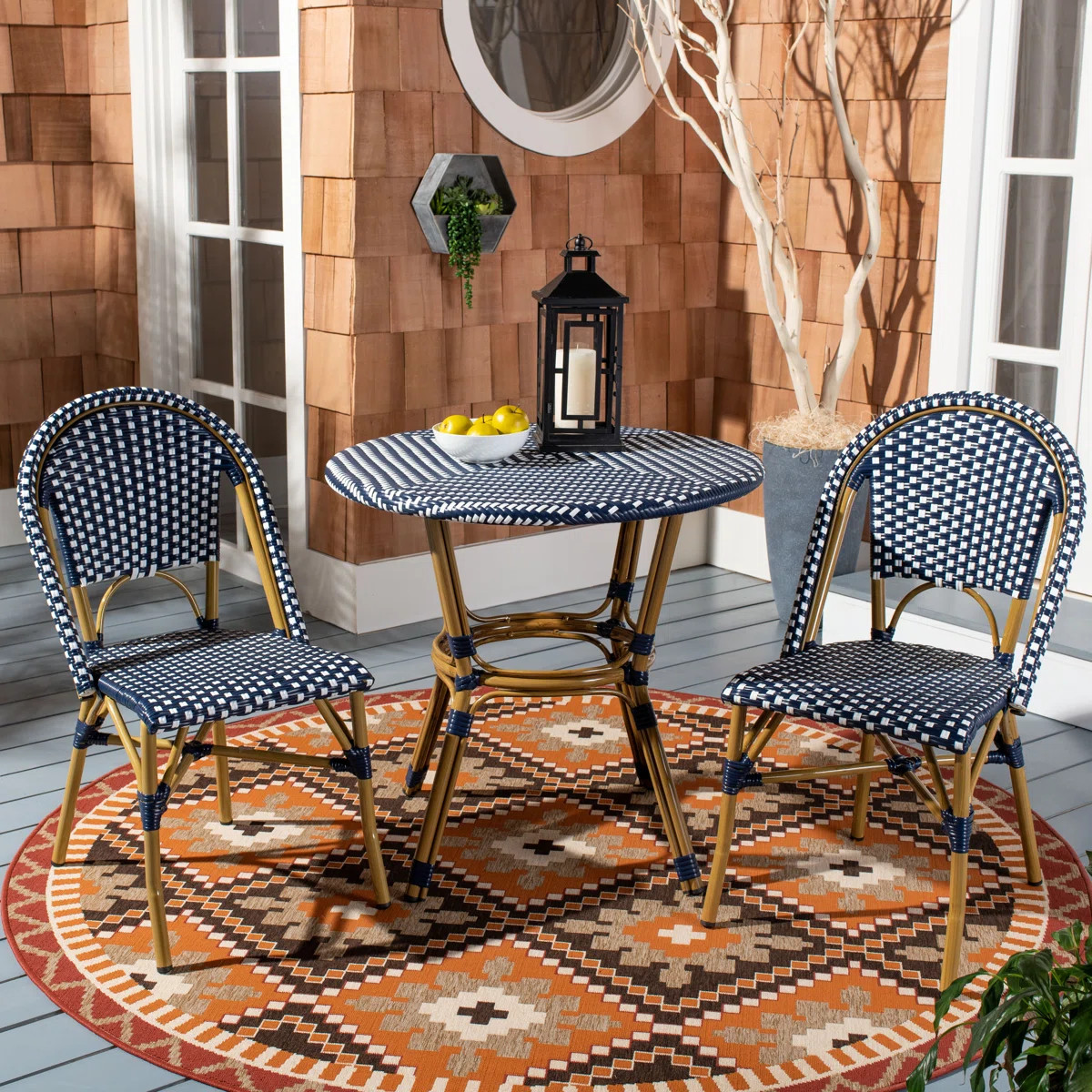 Casidy Wicker Premium All-Weather Wicker Outdoor Dining Side Chair (Set of 2) | Wayfair North America