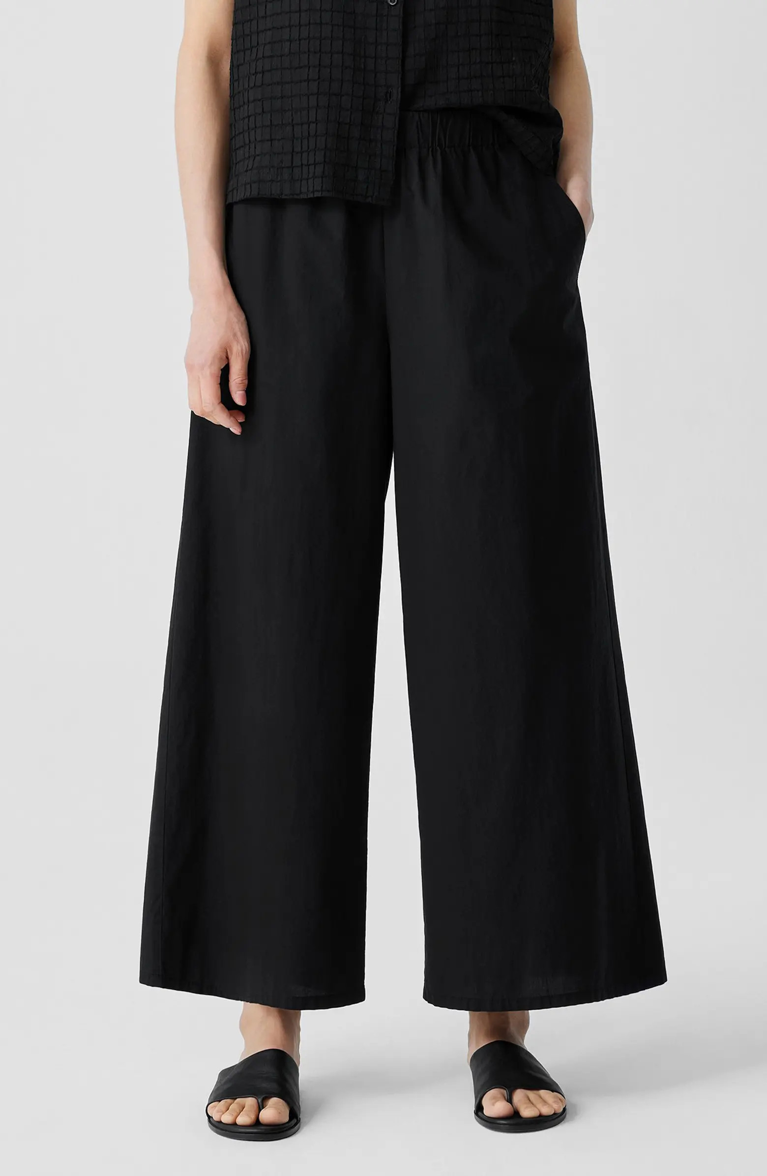 Organic Cotton Ankle Wide Leg Pants | Nordstrom