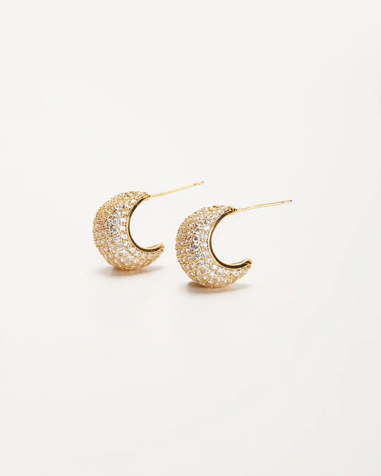 Remy Pave Rhinestone Huggie Earrings | VICI