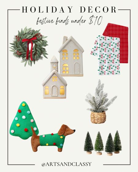 Add some holiday spirit to your home without breaking the bank with these festive indoor Christmas decor finds all $10 or less!

Target | holiday decor | Christmas decor | throw pillows | throw blankets | village | wreaths | bottle brush tree

#LTKSeasonal #LTKfindsunder50 #LTKHoliday