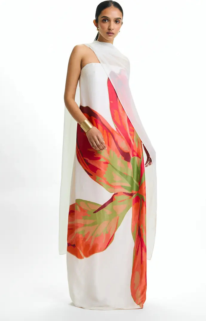 Tubi Twa Strapless Dress Sira Rose With Shawl | Nordstrom