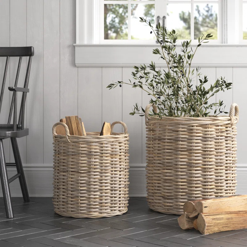 2 Piece Rattan Basket Set | Wayfair Professional