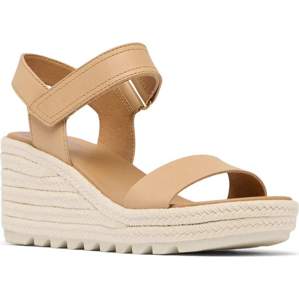 SOREL Cameron Wedge Espadrille Sandal in Honest Beige/Chalk at Nordstrom Rack, Size 12 | Nordstrom Rack