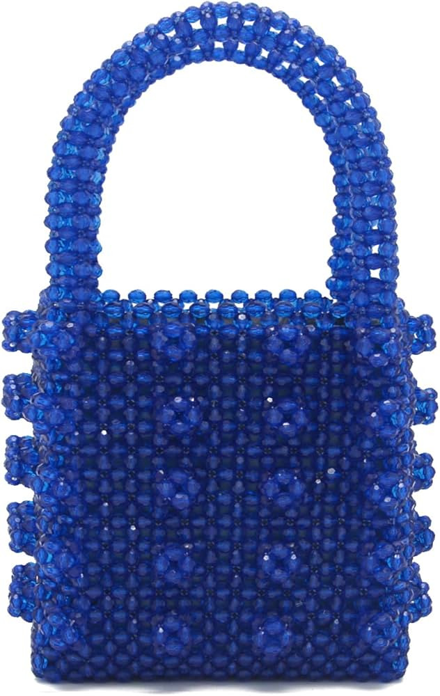 Miuco Womens Beaded Handbags Handmade Weave Crystal Pearl Tote Bags | Amazon (US)