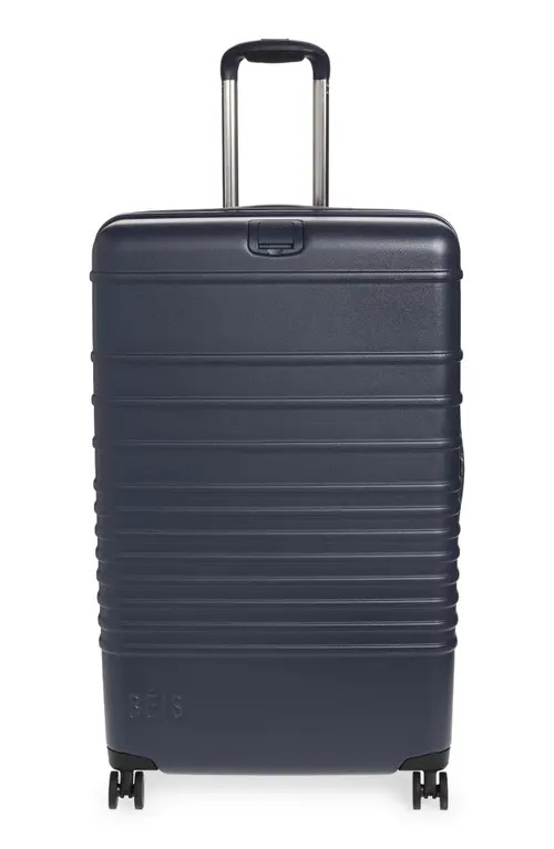 Béis The 29-Inch Rolling Spinner Suitcase in Navy at Nordstrom | Nordstrom