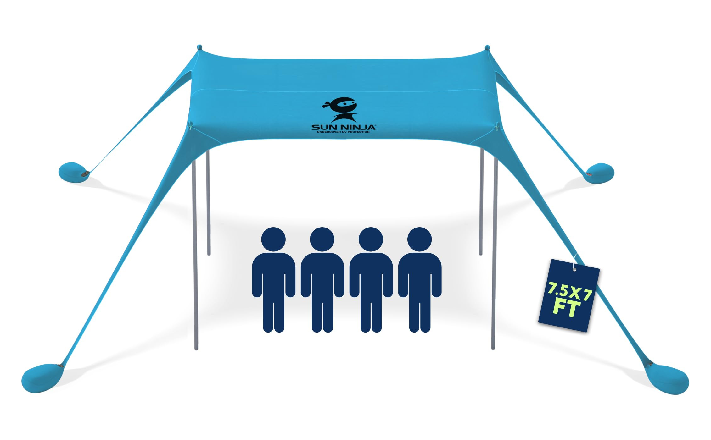 SUN NINJA Beach Tent Sun Shelter UPF50+ - Easy Pop Up Beach Canopy - Outdoor Shade for Camping Tr... | Amazon (US)
