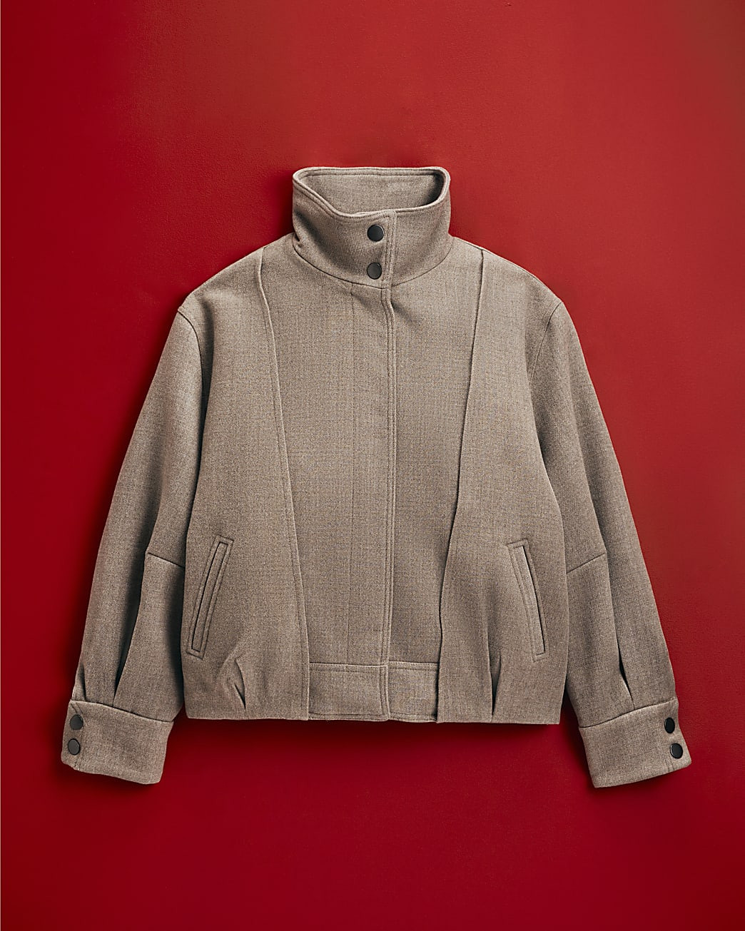 Brown Funnel Neck Bomber Jacket | River Island UK & IE