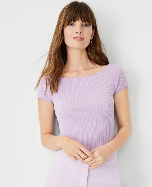 Cap Sleeve Sweater Tee | Ann Taylor (US)