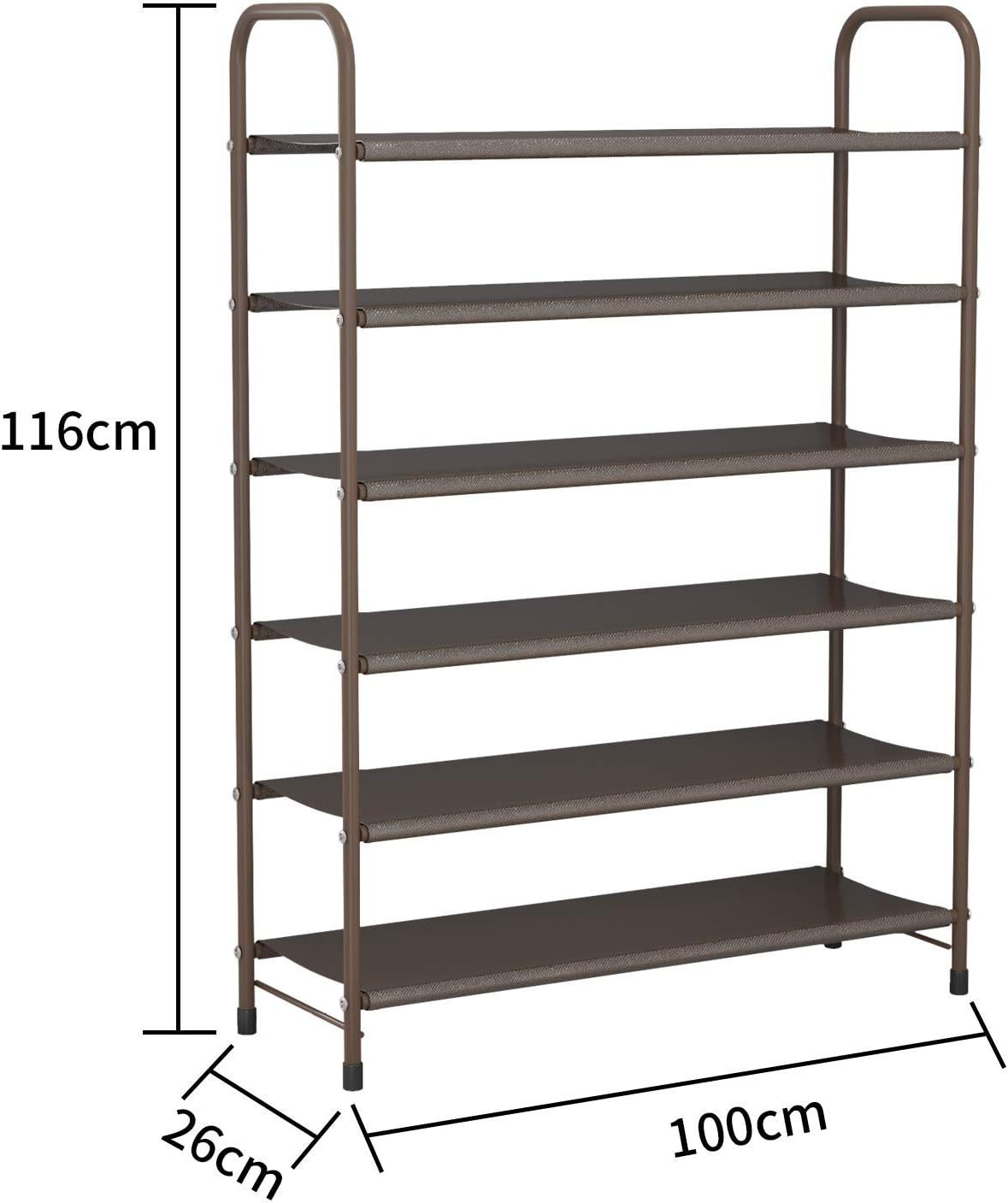 ACCSTORE 6-Tier Metal Freestanding Shoe Rack, Portable Shoe Storage Organizer,Bronze | Amazon (US)