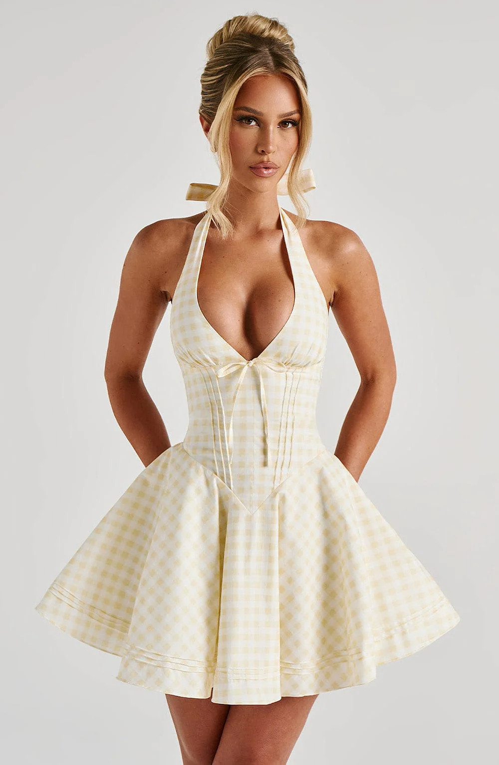 Doris Mini Dress - Lemon Gingham | Babyboo (global)