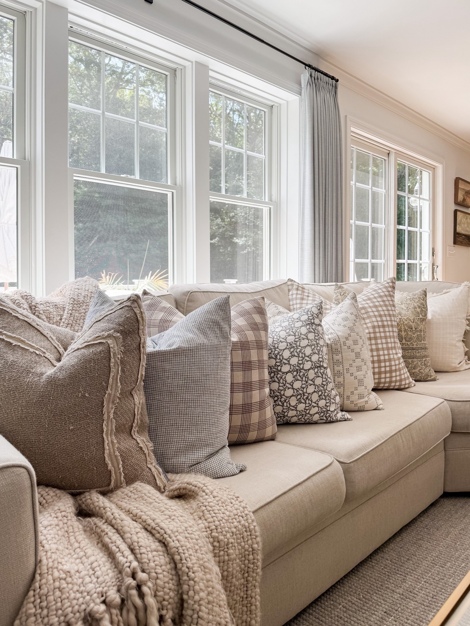 Fall throw pillows that cozy up every space 🤍 How beautiful is this mix of colors and patterns? Neutral, yet never boring!

#LTKSeasonal #LTKHome #LTKSaleAlert