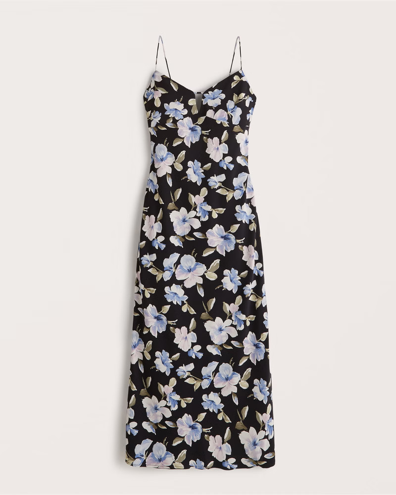 Women's Neck Detail Slip Midi Dress | Women's Dresses & Jumpsuits | Abercrombie.com | Abercrombie & Fitch (US)
