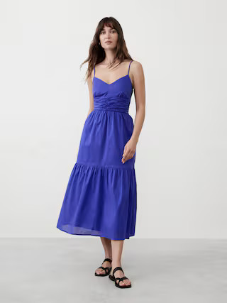 Strappy Voile Midi Dress | Banana Republic Factory