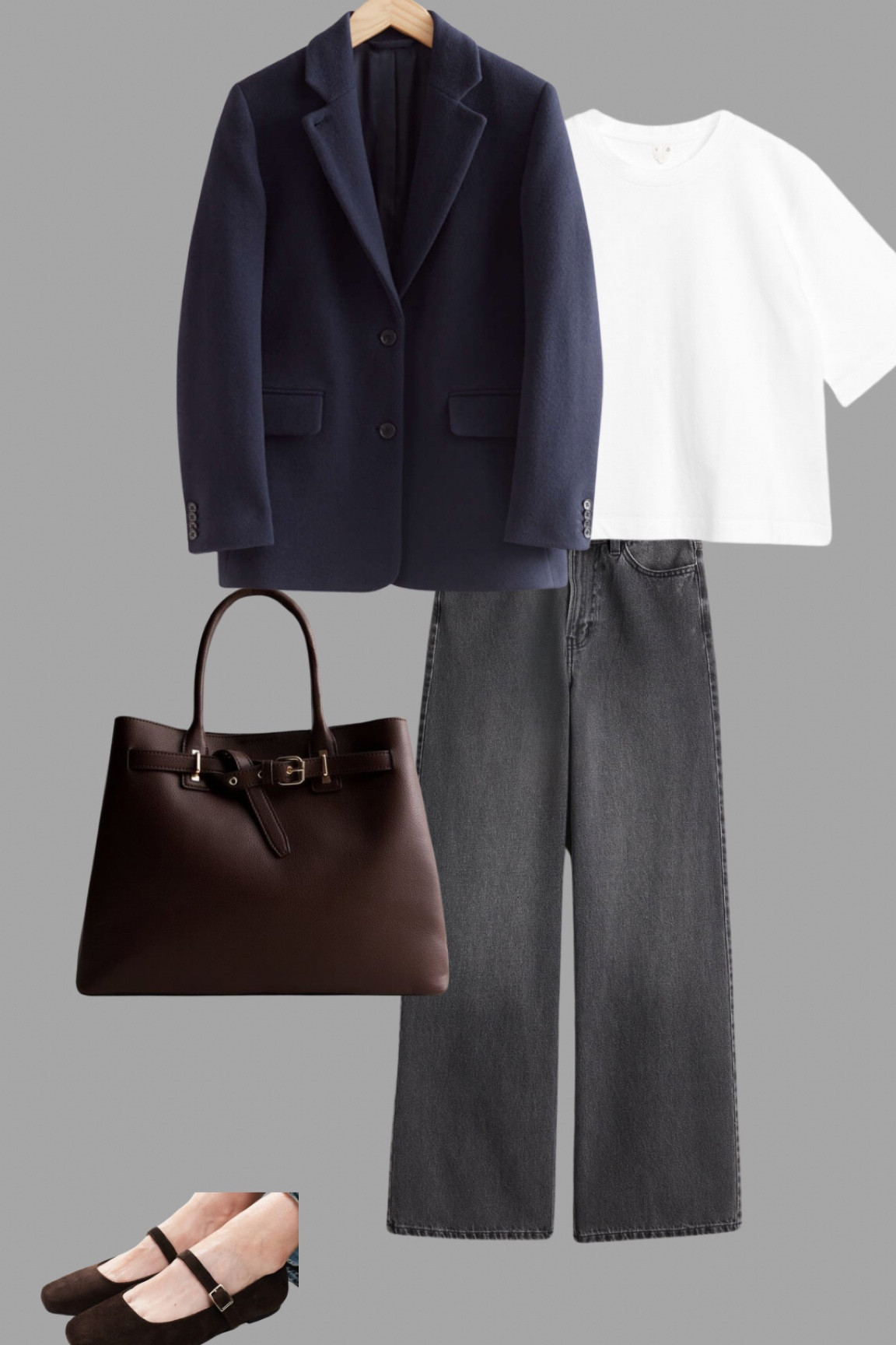 THE will blazer from and other duties with grey jeans, a white tee and brown accessories x

#LTKautumn #LTKuk #LTKover50style